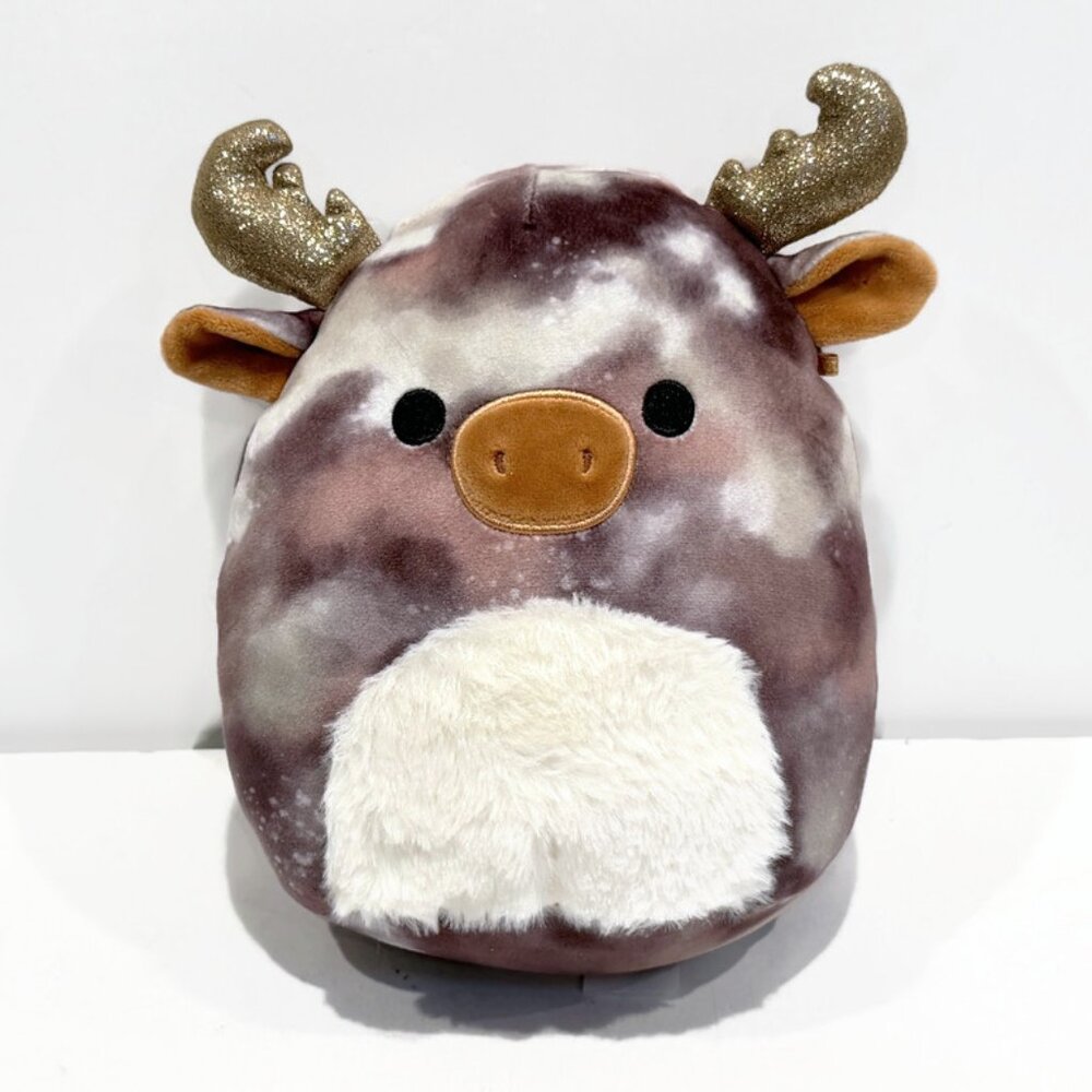 Squishmallows - Greggor the Moose,  Speckled Gray/Brown with Sparking Gold Horns